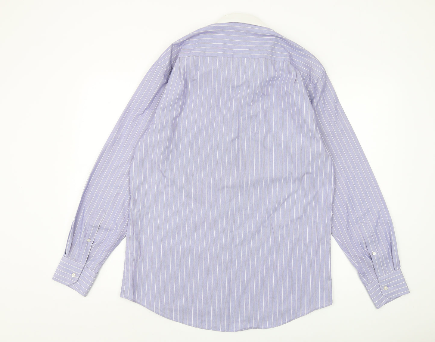 Dehavilland Men's Purple Striped Long Sleeve Shirt