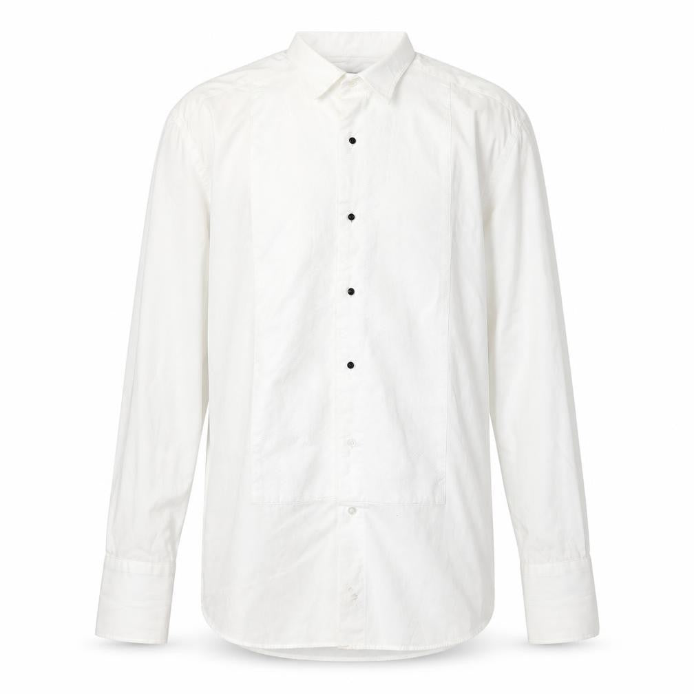 Moss 1851 Men's White Formal Dress Shirt, Size 39