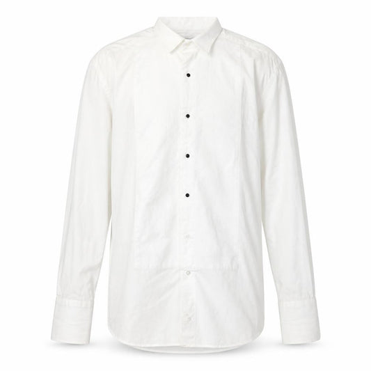 Front view of Moss 1851 Men's White Formal Dress Shirt, size 39