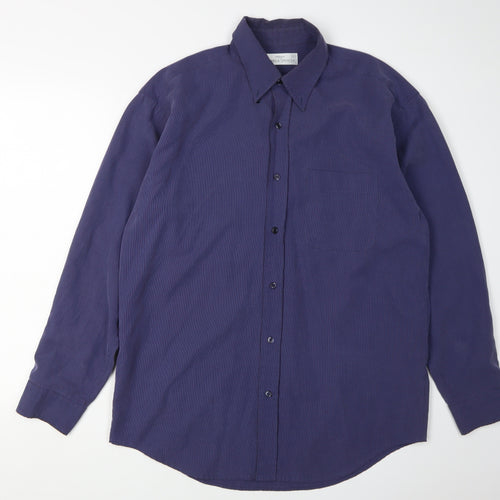 Marks and Spencer Men's Purple Long Sleeve Shirt