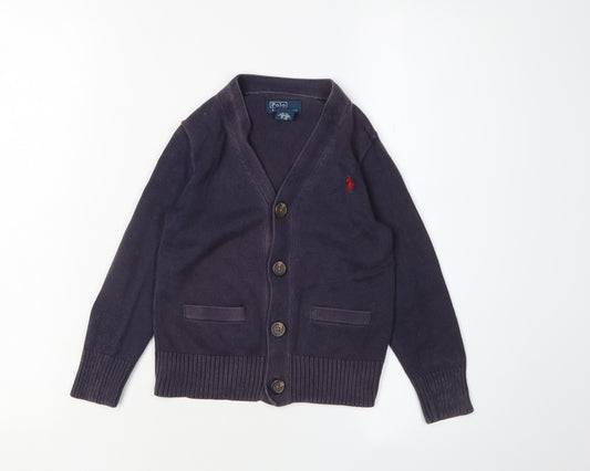 Polo by Ralph Lauren Boys Blue Cotton Cardigan 5 Years