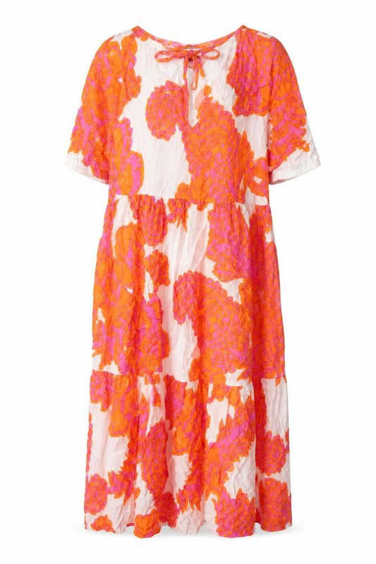 Front view of Lieblingsstuck Women's Multicoloured Floral Kaftan Dress