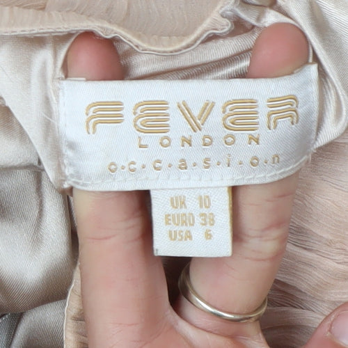 Fever London Ivory Maxi Dress Women Size 10 One-Shoulder Formal