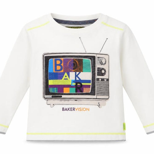 Baker by Ted Baker Unisex White Graphic T-Shirt 12-18 Months