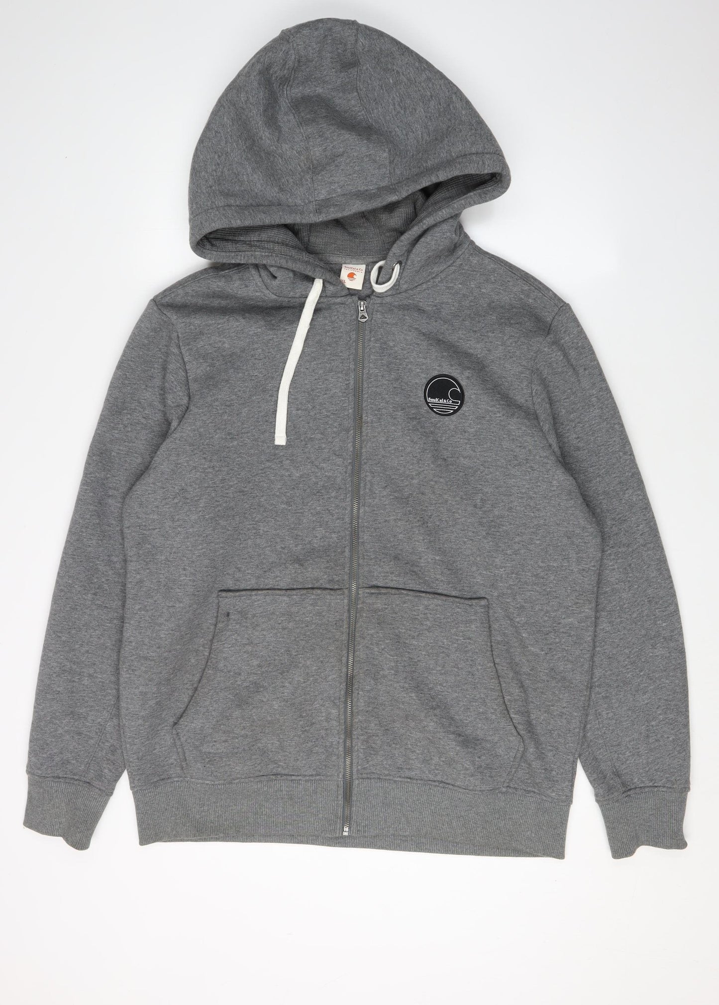 SoulCal & Co Men's Grey XL Full Zip Hoodie - Stylish & Comfy