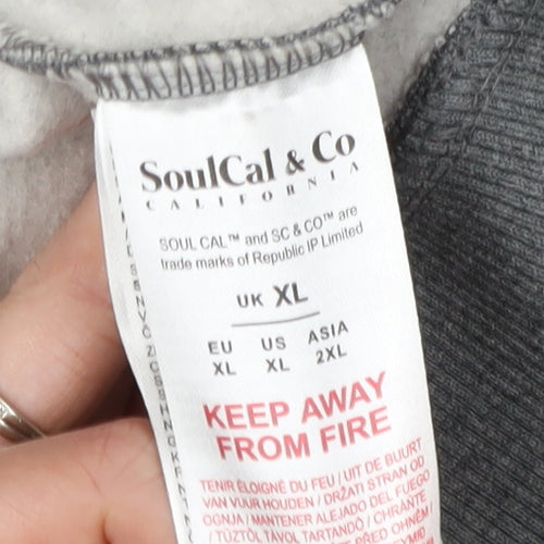 SoulCal & Co Men's Grey XL Full Zip Hoodie - Stylish & Comfy