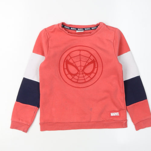 Marvel Spiderman Boys Red Sweatshirt 5-6 Years Pullover