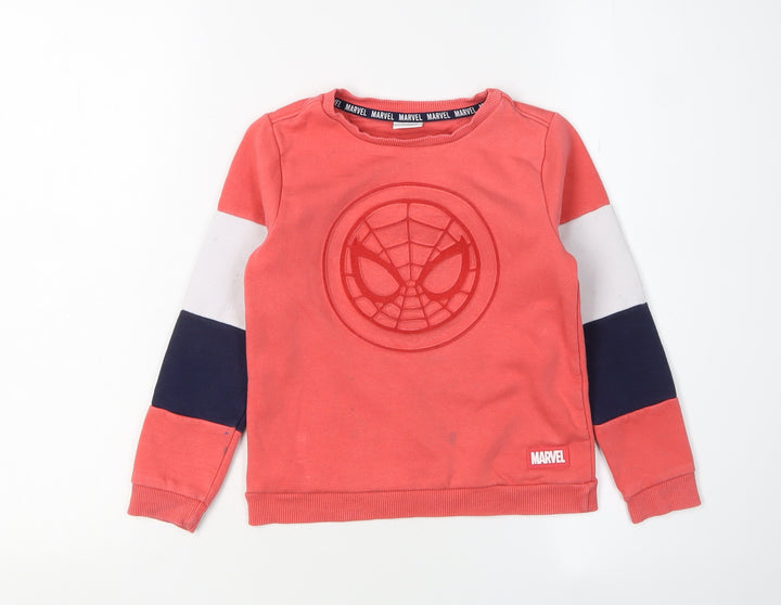 Marvel Spiderman Boys Red Sweatshirt 5-6 Years Pullover
