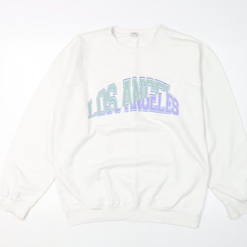 River Island Women's White Pullover Sweatshirt M