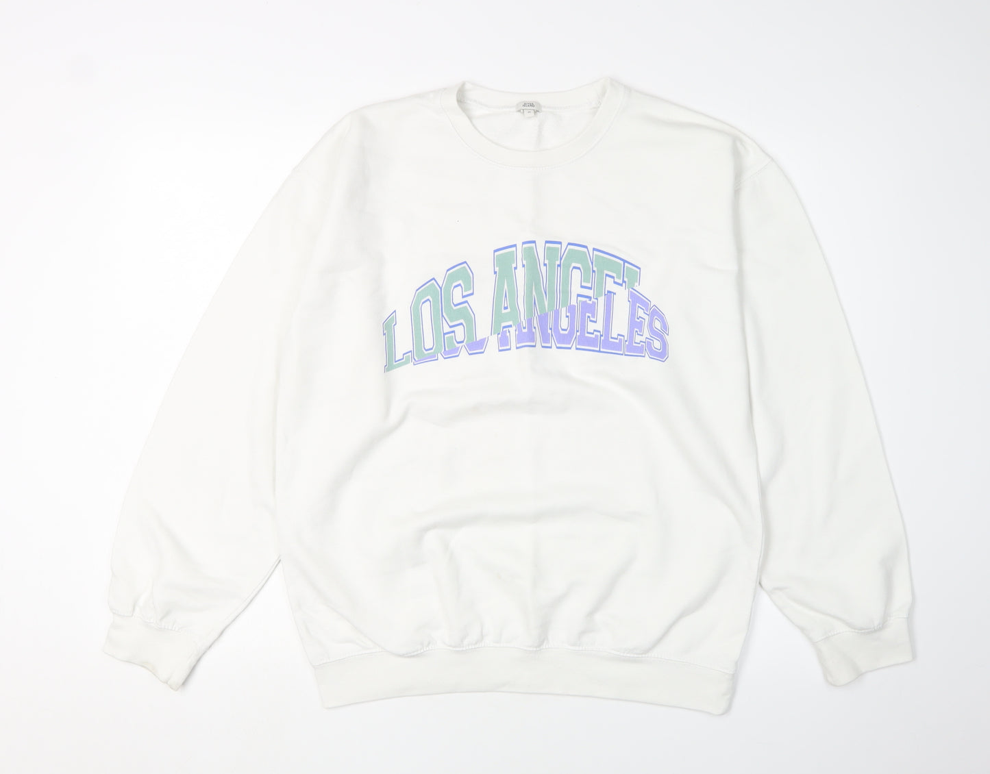 River Island Women's White Pullover Sweatshirt M