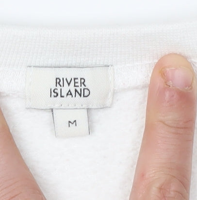 River Island Women's White Pullover Sweatshirt M