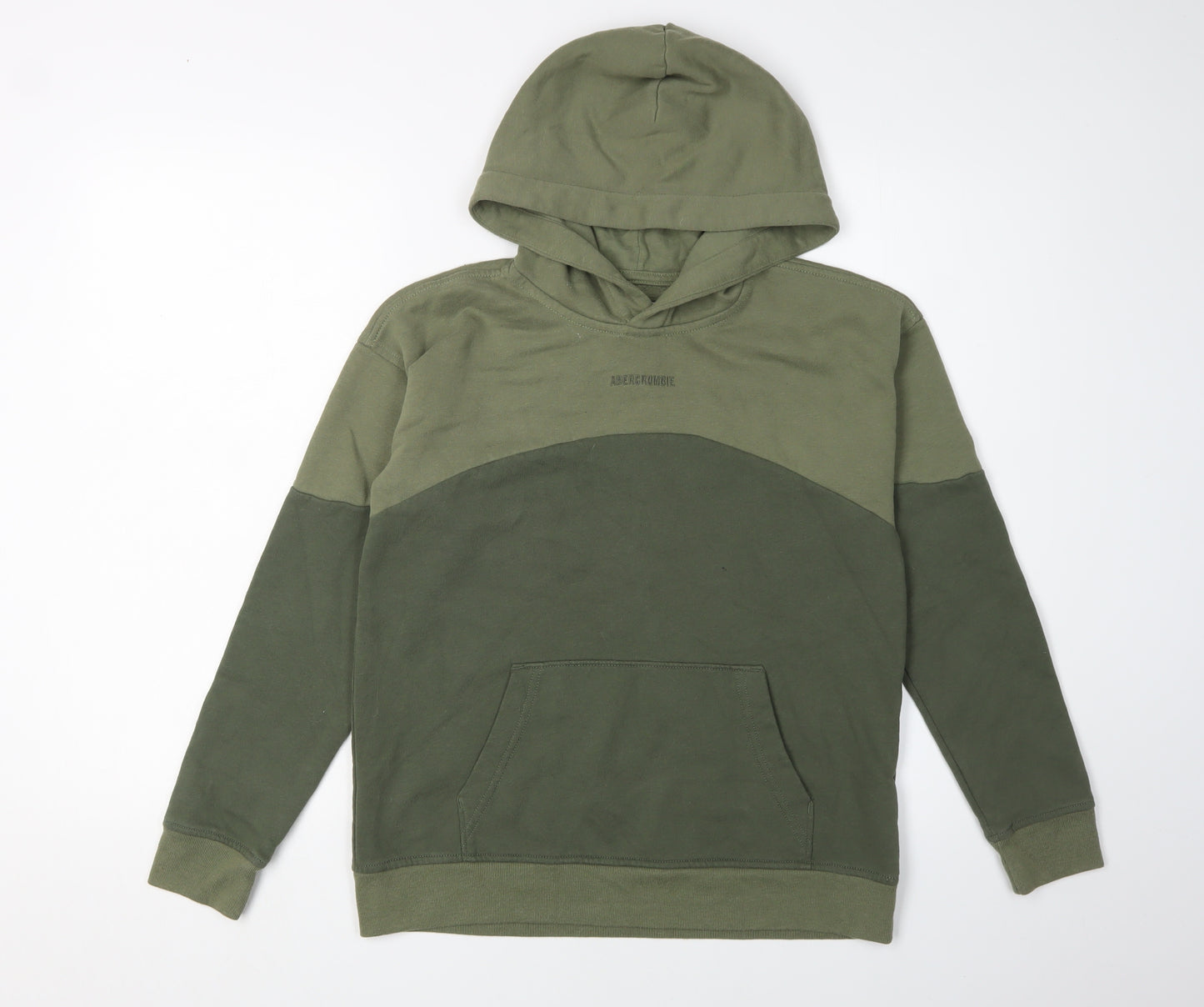 Abercrombie Kids Boys Green Colourblock Pullover Hoodie 11-12Y