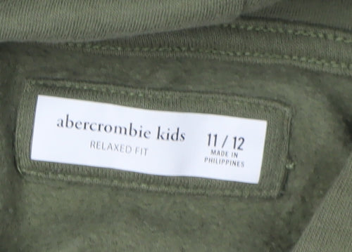 Abercrombie Kids Boys Green Colourblock Pullover Hoodie 11-12Y