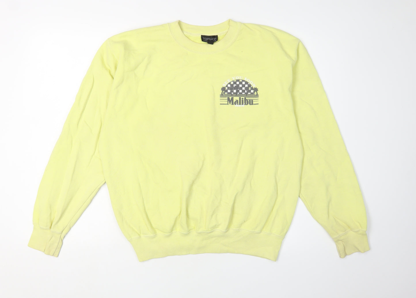 Topshop Women's Yellow M Pullover Sweatshirt