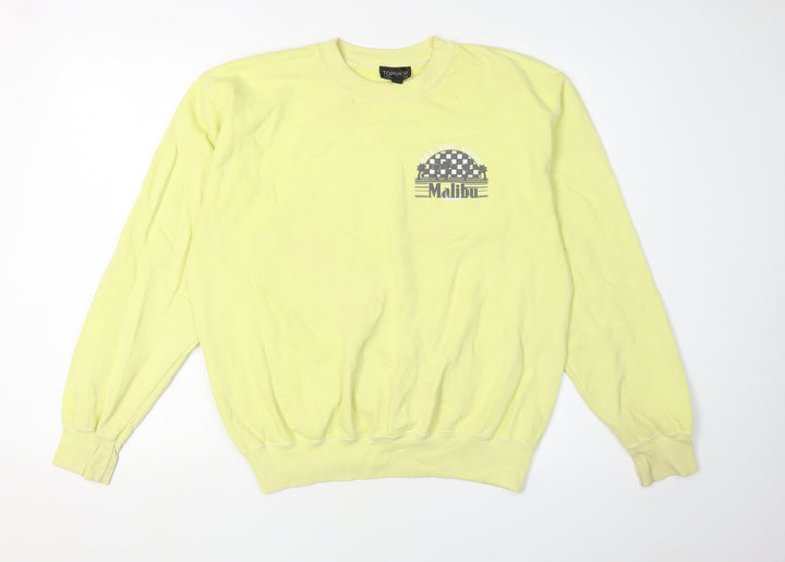 Topshop Women's Yellow M Pullover Sweatshirt
