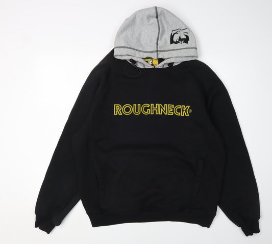 Roughneck Men's Black Logo Hoodie, Size L, Pullover