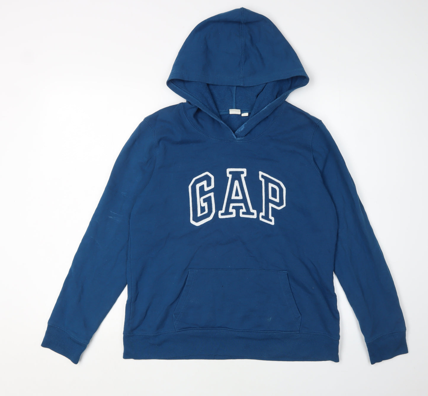 GAP Boys Blue Hooded Pullover Hoodie M - Iconic Logo Style