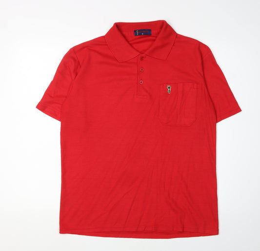 Moda Impresion Men's Red Polo Medium Short Sleeve Casual