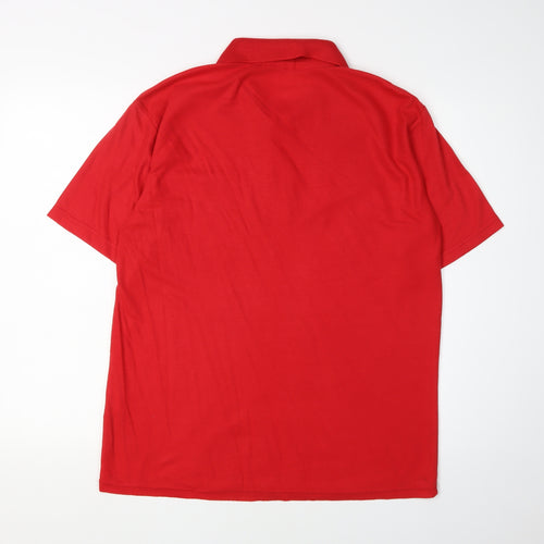 Moda Impresion Men's Red Polo Medium Short Sleeve Casual