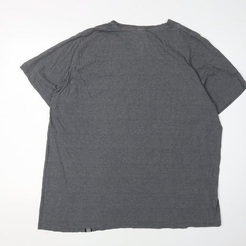 Adidas Men's Grey Logo T-Shirt 2XL Casual Sportswear