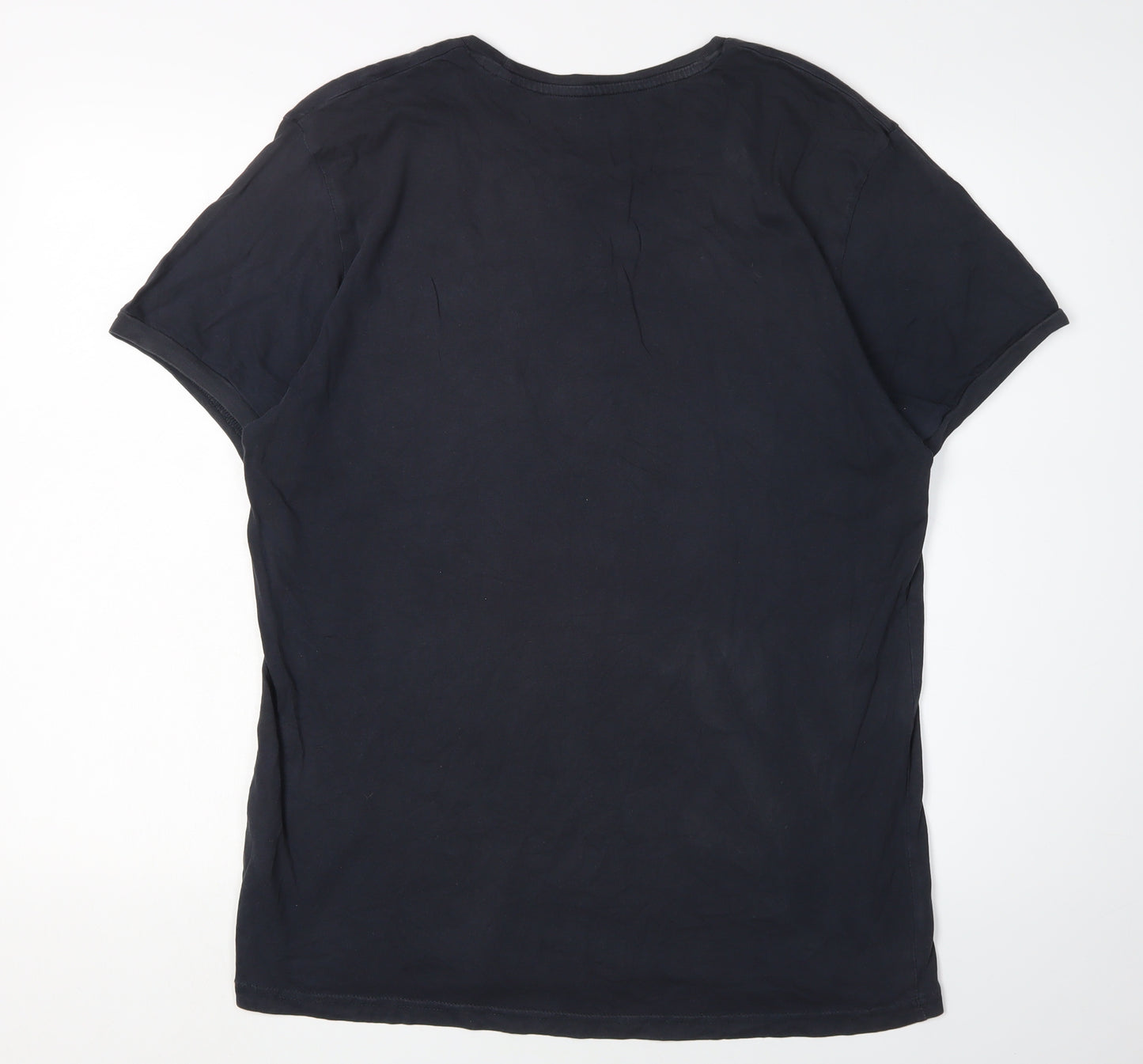 Firetrap Men's Black Crew Neck T-Shirt, Size L, Regular Fit