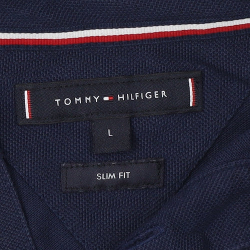 Tommy Hilfiger Men's Blue Slim Fit Polo Shirt Size L