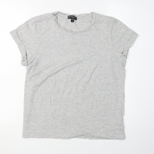 Brave Soul Women's Grey T-Shirt, Size M, Classic Style