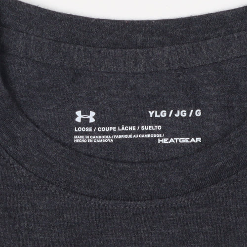 Under Armour Boys Black Relaxed Fit T-Shirt
