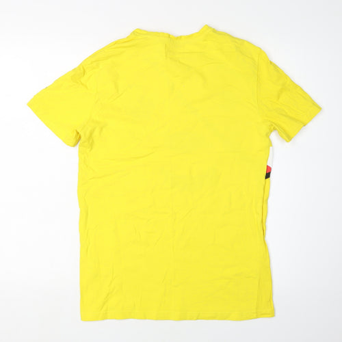 George Men's Yellow Cartoon Graphic T-Shirt, Size S
