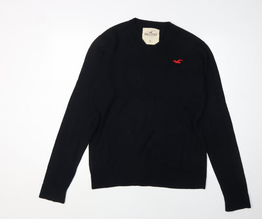 Hollister Men's XL Black Pullover V-Neck Jumper