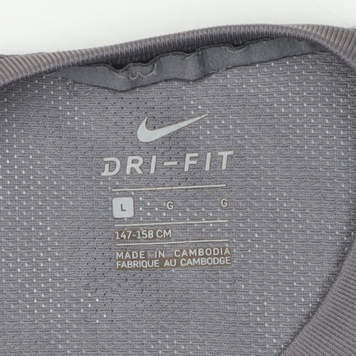 Nike Boys Grey Dri-FIT Sports T-Shirt - Size L