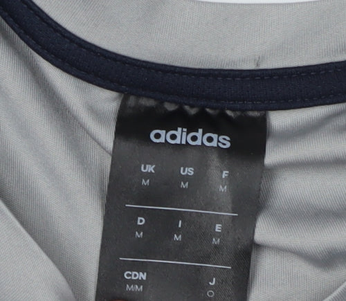 Adidas Men's Grey Basic T-Shirt M Regular Fit