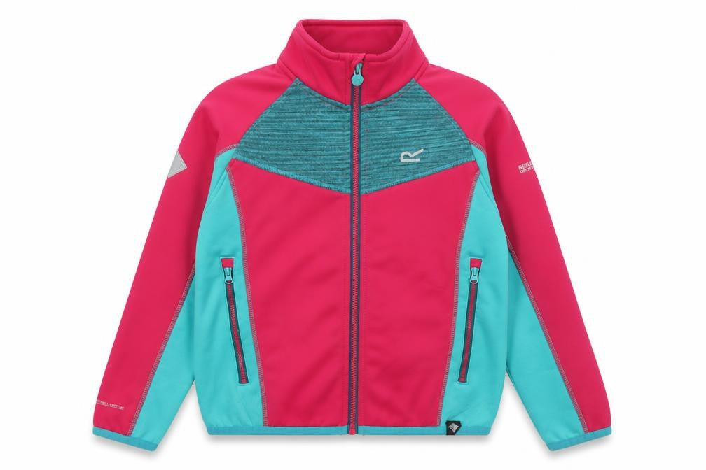 Regatta Girls Pink Blue Soft Shell Jacket 9-10 Years