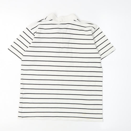 Lacoste Boys White Striped Polo Shirt 12 Years