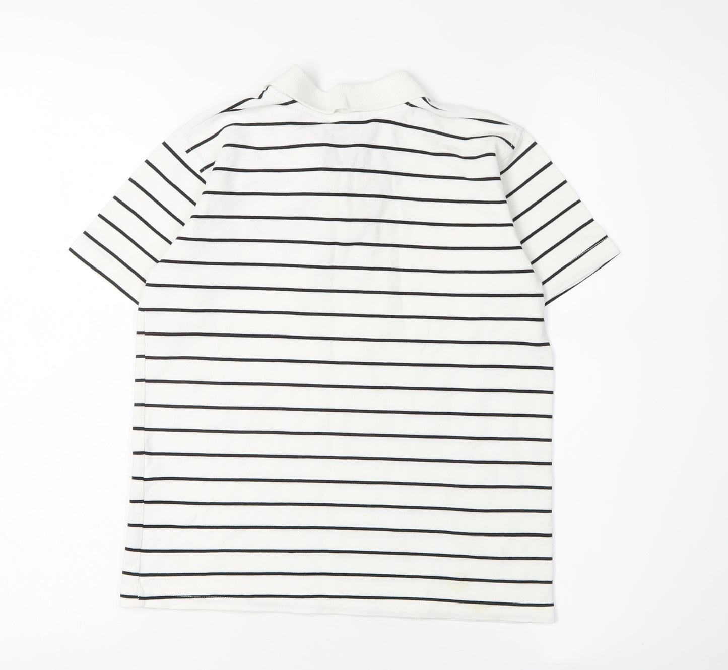 Lacoste Boys White Striped Polo Shirt 12 Years