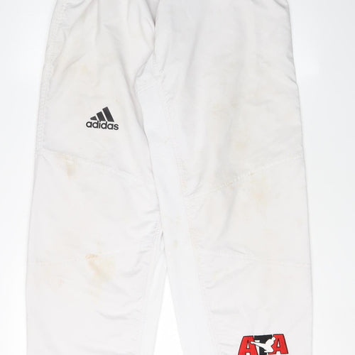 Adidas Unisex Kids White Jogger Martial Arts Trousers 16 Years