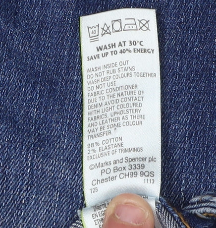 Marks and Spencer Women's Blue Boyfriend Jeans Size 12