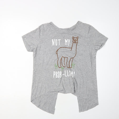 Golddigga Women's Grey T-Shirt Size 8 Animal Print