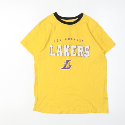 NBA Boys Yellow Lakers T-Shirt 9-10 Years Sports Graphic
