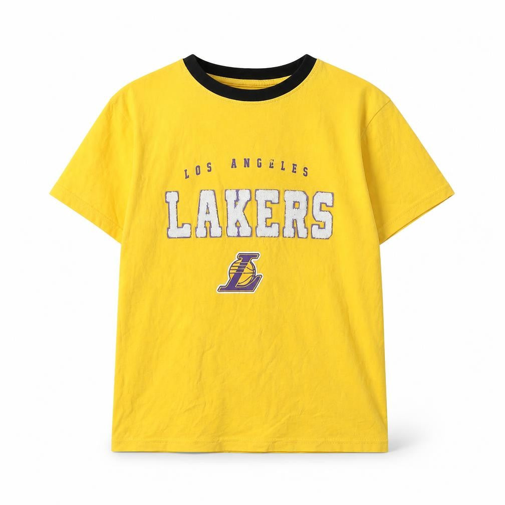 NBA Boys Yellow Lakers T-Shirt 9-10 Years Sports Graphic