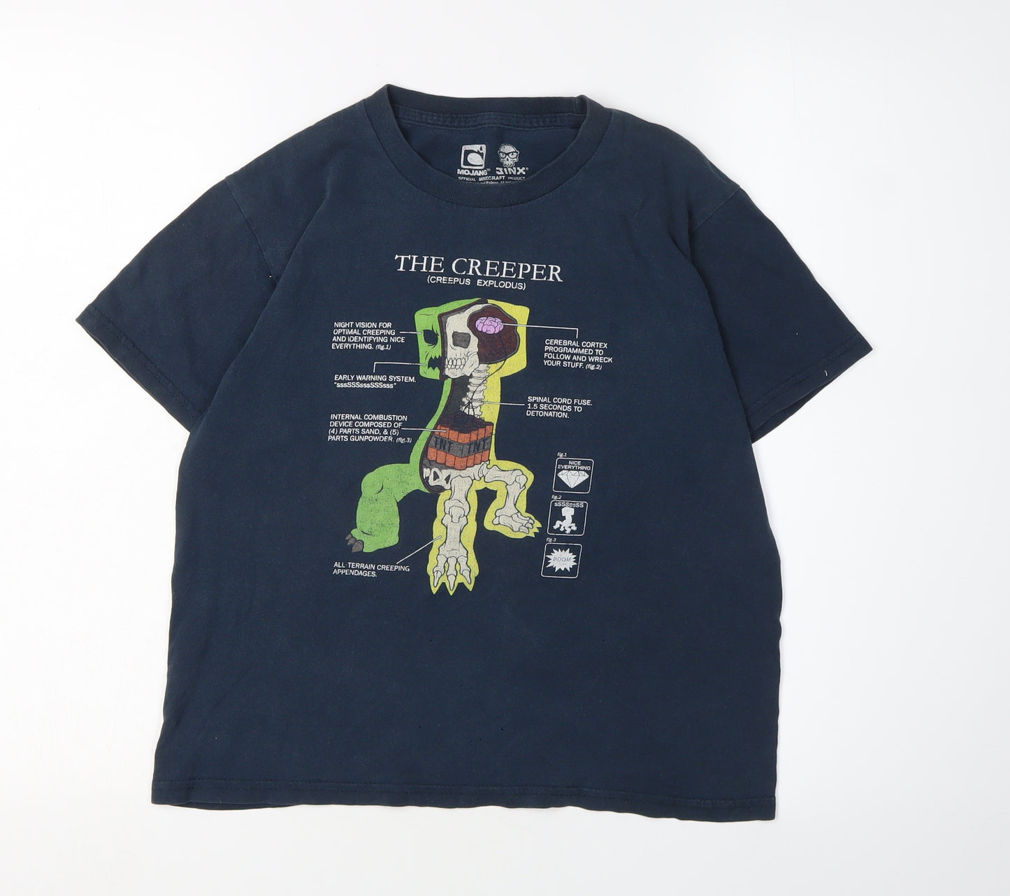 JINX Boys Blue Minecraft Graphic T-Shirt 2XS