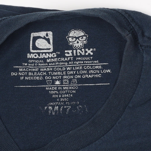 JINX Boys Blue Minecraft Graphic T-Shirt 2XS