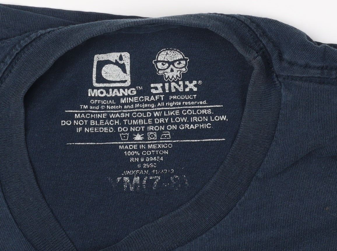 JINX Boys Blue Minecraft Graphic T-Shirt 2XS