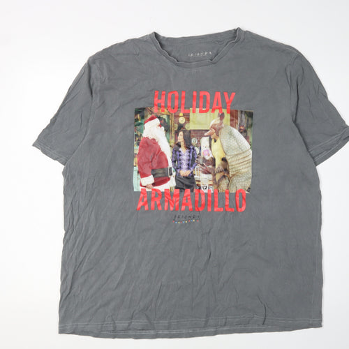 Tu Men's Grey Friends Christmas T-Shirt, 2XL