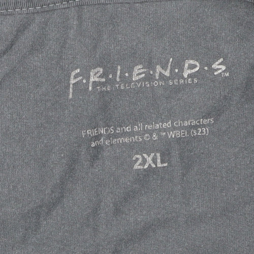 Tu Men's Grey Friends Christmas T-Shirt, 2XL