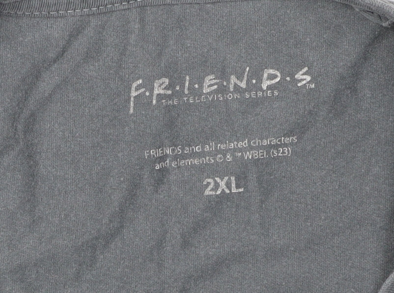 Tu Men's Grey Friends Christmas T-Shirt, 2XL