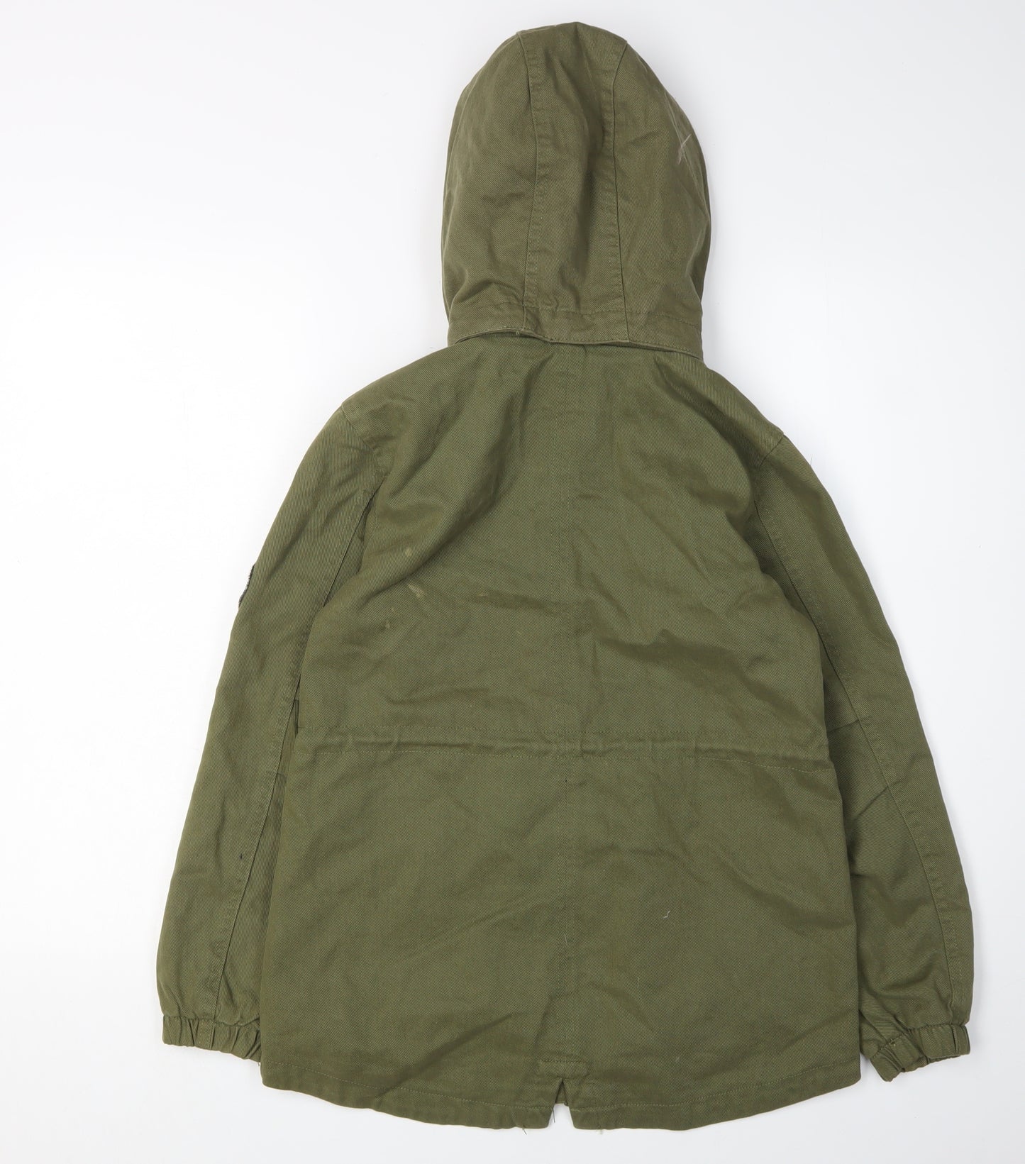 H&M Girls Green Parka Coat 10 Years Long Hooded