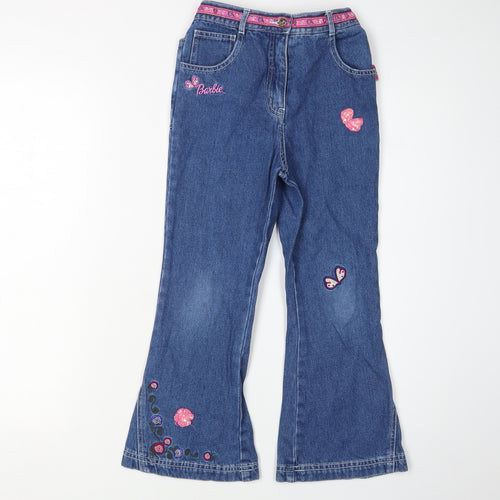 Barbie Girls Blue Flared Jeans 7-8 Years with Embroidery
