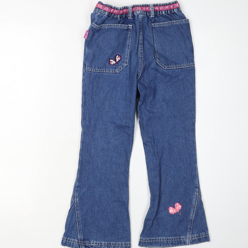 Barbie Girls Blue Flared Jeans 7-8 Years with Embroidery