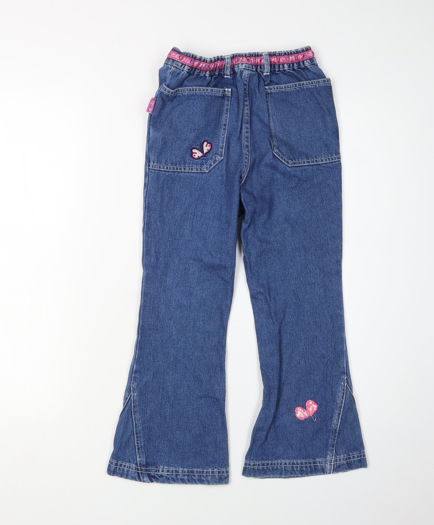 Barbie Girls Blue Flared Jeans 7-8 Years with Embroidery